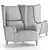 Elegant Marlene Armchair 3D model small image 3