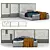 Customizable Three-Headboard Bed Set 3D model small image 1