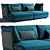 Bonaldo Gossip Fabric Sofa 3D model small image 1