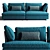 Bonaldo Gossip Fabric Sofa 3D model small image 2