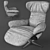 Natuzzi Ilia Armchair: Black Leather, Brown Velvet, Grey Velvet 3D model small image 3