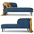  Elegant Navy Kensington Daybed 3D model small image 2