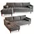Sven Angular Sectional Sofa 3D model small image 1