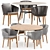 Sleek MOOD Chair & SEAX Table Combo 3D model small image 1
