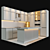 Modern Kitchen Set | Gas Cooktop, Oven, Microwave, Sink, Mixer 3D model small image 2