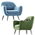 Elegant Capella Armchair: Modern Design with Varying Leg Heights 3D model small image 2