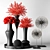 Red Blooms and Berry Bouquets 3D model small image 1