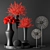 Red Blooms and Berry Bouquets 3D model small image 2