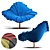 Elegant Bloom Blue Armchair: Kenneth Cobonpue 3D model small image 2