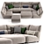 Modern Minimalist Sofa | Roche Bobois Temps Calme 3D model small image 1