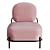 Rose Blush Angelina Armchair 3D model small image 2