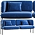 Classic Blue 3D Sofa: Stylish Minimal Design 3D model small image 2