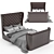 Elegant Churchill Leather Bed 3D model small image 1