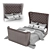 Elegant Churchill Leather Bed 3D model small image 2
