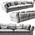 Sleek Flexform Newbridge Sofa 3D model small image 1