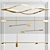 Sleek Linear Shape Pendants - 3 Varieties 3D model small image 1