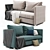 Elegant Torrey Sofa by Crate & Barrel 3D model small image 1