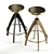 Ghidini1961 Leporello: Elegant Brass Stool 3D model small image 4