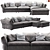 Flexform Newbridge Chaise Lounge - Stylish Comfort in Every Detail 3D model small image 1
