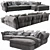 Flexform Newbridge Chaise Lounge - Stylish Comfort in Every Detail 3D model small image 2