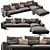 Modern Flexform Campiello Chaise Lounge 3D model small image 2