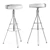 Rustic Adjustable Steel Bar Stool 3D model small image 2