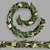 Golden Hydrangea Christmas Garland: Festive Holiday Decor 3D model small image 1