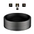 Sleek Black Drop-in Bathroom Sink 3D model small image 2