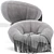 Plush Groovy Swivel Chair 3D model small image 2