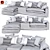 Modern Grey Sofa Settee 3D model small image 1