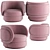 Elegant Pink Dyor Armchair 3D model small image 1