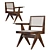 Vintage Single-Arm Pierre Jeanneret Chair 3D model small image 1