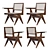 Vintage Single-Arm Pierre Jeanneret Chair 3D model small image 2