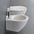 Elegant Esedra Wall-Hung Toilets & Bidets 3D model small image 2