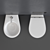 Elegant Esedra Wall-Hung Toilets & Bidets 3D model small image 4