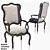Handcrafted Colorblock Bergere Chairs 3D model small image 1