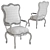 Handcrafted Colorblock Bergere Chairs 3D model small image 2