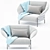 Contemporary Chic Armchair 3D model small image 3