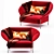 Contemporary Chic Armchair 3D model small image 5