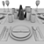 Elegant New Year's Table Set 3D model small image 4