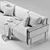 Modern 3-Seater Grey Sofa 3D model small image 4