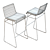 Sleek Crate & Barrel Tig Bar Stool 3D model small image 3