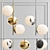 Modern Linear Chandelier: Yearby 2,3-Light Sputnik 3D model small image 1