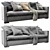 Sleek Meridiani Belmon Sofa 3D model small image 3