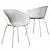 Modern Poppy Plastic Chair in Black and White 3D model small image 3