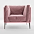 Elegant Modern Kubi Armchair 3D model small image 2