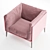 Elegant Modern Kubi Armchair 3D model small image 3