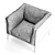 Elegant Modern Kubi Armchair 3D model small image 5