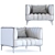 Mauve Velvet Armchair: Urban Elegance 3D model small image 2