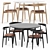 Midcentury Elegance: CH20 Elbow Chair & BA103-120 Preludia Round Table 3D model small image 1